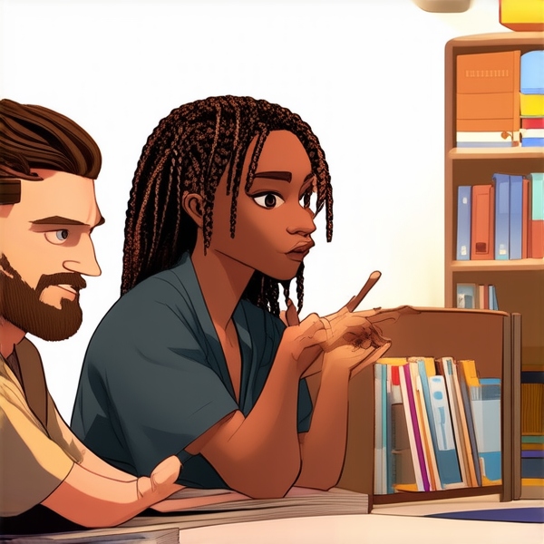 une institutrice noire avec des tresses africaine en compagnie de ses eleves dans un salle de classe