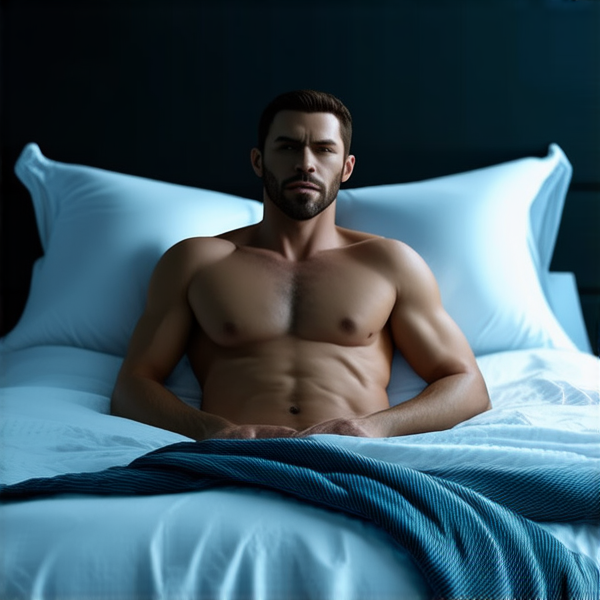 Homme gay dans un lit nu