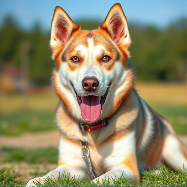 A mix between a husky and a Labrador retriever