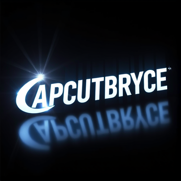 Create a visually arresting 3D logo for "CAPCUTBRYCE" that exudes ultra-modern, sleek design elements with bold sans-serif typography which dynamically bursts forth from a pitch-black background. Infuse the artwork with electrifying light beams inspired by the Capcut app icon's luminosity, casting profound shadows and creating striking highlights across the logo's contours. Incorporate a fusion of cutting-edge curves, crisp edges, and fluid lines to convey both rapidity and elegance. The logo should be enveloped in a metallic skin exhibiting a lustrous, mirror-like finish to dramatically bounce off light, imbuing it with an essence of vigorous motion. Draw upon Pixar's hallmark of incisive imagery and pronounced geometric shapes, injecting the tableau with a lively color spectrum and polished surfaces for additional depth. Utilize rendering techniques paralleling Unreal Engine's hyper-realism and Octane Renderer's ray tracing capabilities to achieve mesmerizing reflections, alongside V-Ray's sophisticated lighting effects to accentuate the mood. Strive for an overwhelmingly surreal visual spectacle that flirts with sci-fi elements, deliberately exaggerating every aspect for maximal impact. This creation ought to be perceived as audaciously lavish, overtly eschewing any inclination towards subtlety or minimalism.