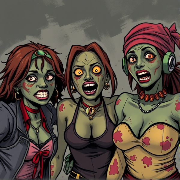 T-Boz, Chilli, and Left-Eye as zombies
