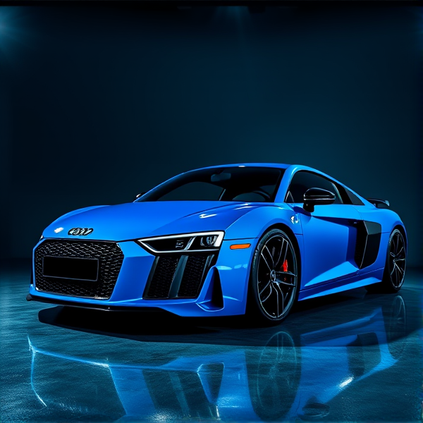 Audi R8, blue color, custom paint