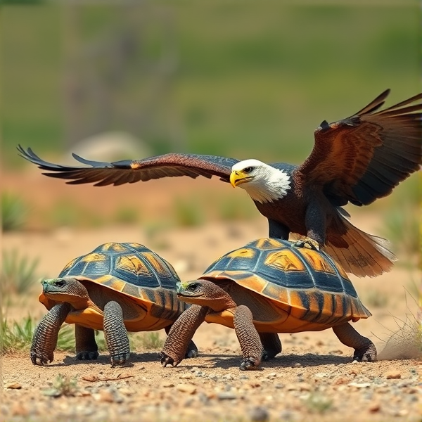 tortoise and eagle are about to race