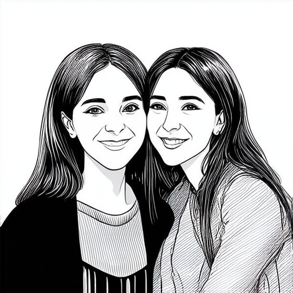 Je voudrais un dessin représentant la relation nièce et marraine comme une relation mère fille