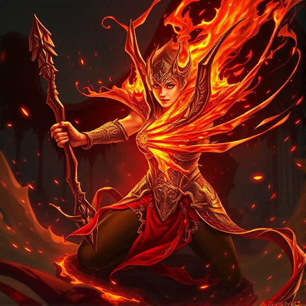 Create a skill image to be used in a game like Diablo for a fire arrow skill
