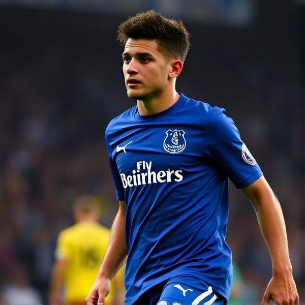 Make a Brazilian 20 year old in an Everton kit