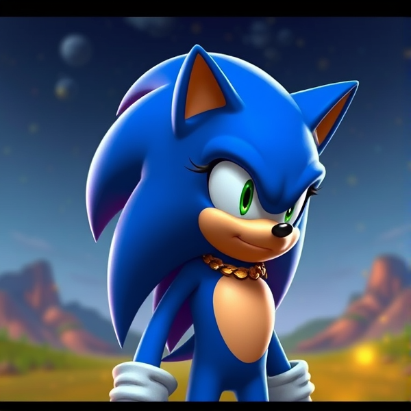 Make a sonic the hedgehog character that  is a girl golden eagle