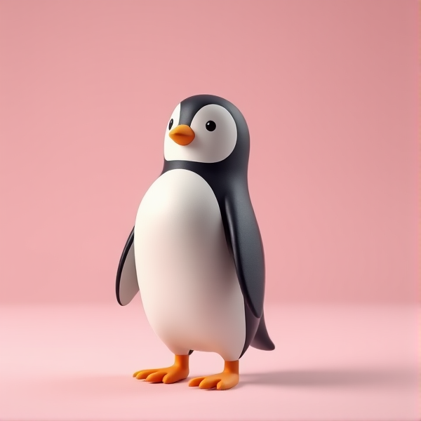 a penguin body with a puffer fish