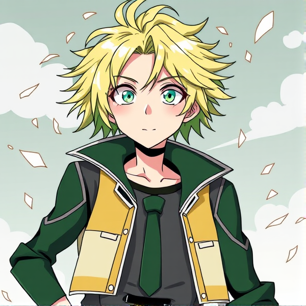 My hero academia oc blonde and green hair