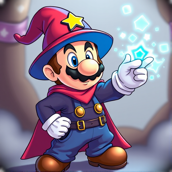 Créer une image de Mario en tant que sorcier