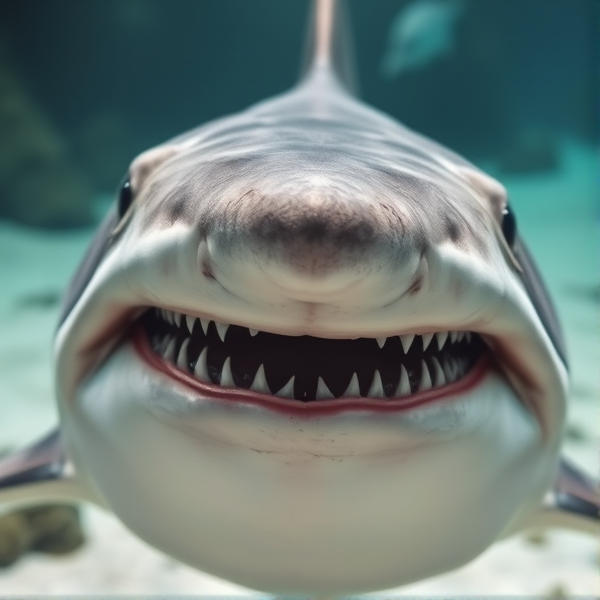 Shark with eyes in front