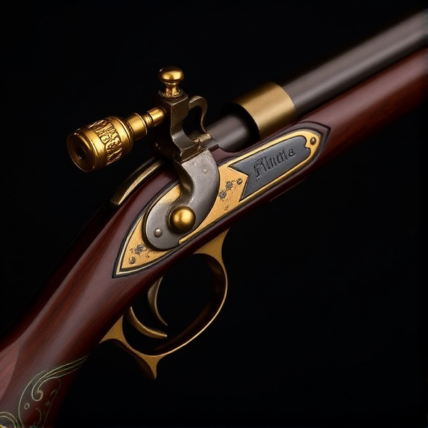 **Appearance:**

- **Design:** The Flintlock Stickybombs are styled with a vintage, early firearm look. The launcher combines polished wood with brass and metal elements for a classic, antique feel.
- **Barrel:** The barrel features a flintlock-style ignition system with a prominent brass hammer and trigger, evoking the look of historical flintlock firearms. The barrel itself is adorned with brass inlays and engravings.
- **Handle:** The handle is made of dark, polished wood, shaped for ergonomic use, and decorated with brass fittings and intricate metalwork.
- **Details:**
  - **Ignition Mechanism:** A visible, ornate flintlock mechanism that moves when launching sticky bombs, reflecting the traditional craftsmanship.
  - **Fuse Effect:** Each sticky bomb has a decorative fuse or wick that burns with a faint, flickering flame before detonation, adding to the historical charm.
  - **Ornamentation:** The launcher features detailed engravings of historical motifs or patterns, enhancing its antique appearance.