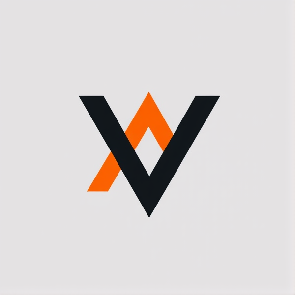 Je veux un logo composé de ( M V ) avec des couleurs orange pour le M et noir pour je V