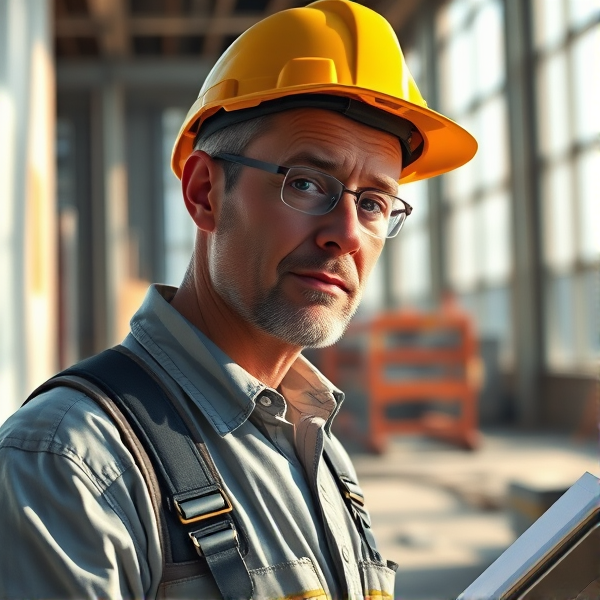 And Asbestos assessor carrying out his daily work duties.