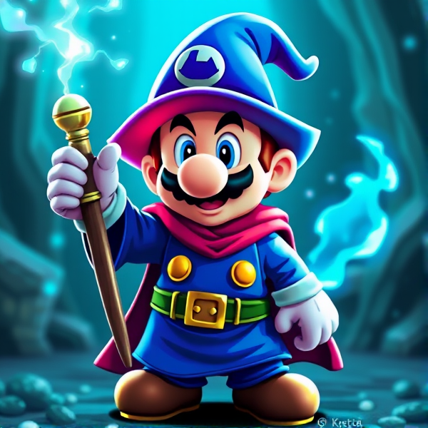 Créer une image de Mario en tant que sorcier