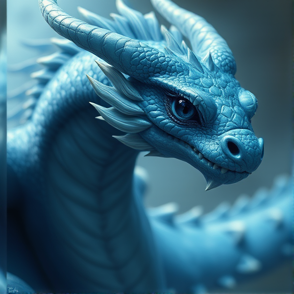 A blue baby dragon Fat