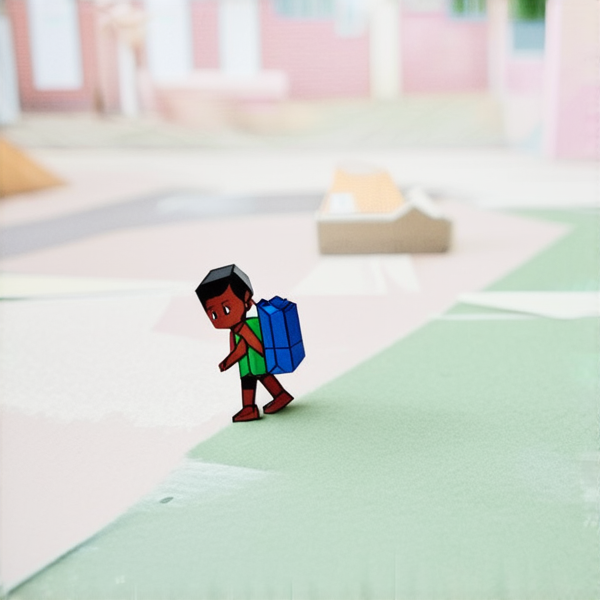 deux garçons noire agés de 12 ans avec des cartables dans la cour d'un collège