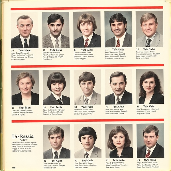 1984 Turkish yearbook page with portraits and labels