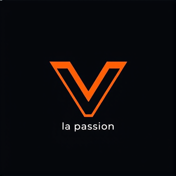 Je veux un logo composé de M V avec des couleurs orange et noir . Suivis du slogan ,la passion au service de la technique.