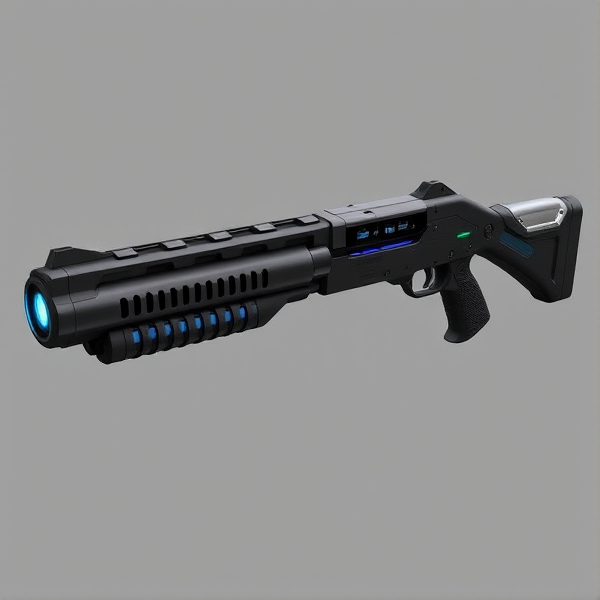 **Appearance:**

- **Design:** The Gustmaster Shotgun has a robust, high-tech appearance, resembling a blend of a traditional shotgun and advanced air control technology. Its design emphasizes its enhanced airblast functionality.
- **Finish:** Matte black and metallic silver for a modern look, with vibrant blue or green accents that highlight the advanced airblast technology.
- **Barrel:** The barrel is wider and has several large, strategically placed vents or cooling fins, designed to manage and amplify airflow. It may feature a sleek, streamlined profile to reduce air resistance.
- **Grip:** An ergonomically shaped grip with a high-tech, textured surface for secure handling. The grip may include digital displays or touch-sensitive controls for adjusting airblast efficiency.
- **Details:** 
  - **Vents:** Prominent air vents on the sides of the barrel and along the receiver, with a faint, glowing light emanating from them when the shotgun is fired or airblasting.
  - **Indicators:** Small, LED-like indicators near the barrel or on the grip to show the status of the airblast function or remaining ammo.
  - **Barrel Tip:** The tip of the barrel might have a futuristic, aerodynamic design with integrated airflow channels, giving it a distinct, advanced look.

The Gustmaster Shotgun’s appearance combines futuristic aesthetics with practical design elements, reflecting its specialized role in enhancing the Pyro’s airblasting capabilities.