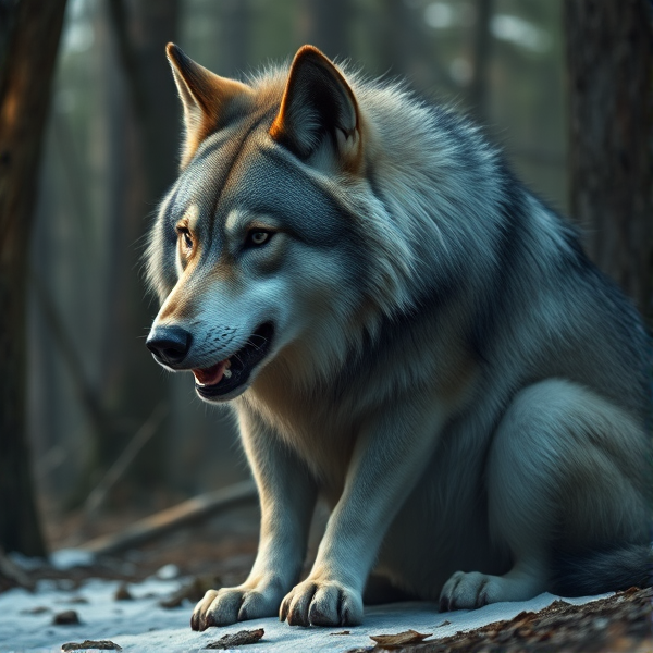 an overly obese wolf
