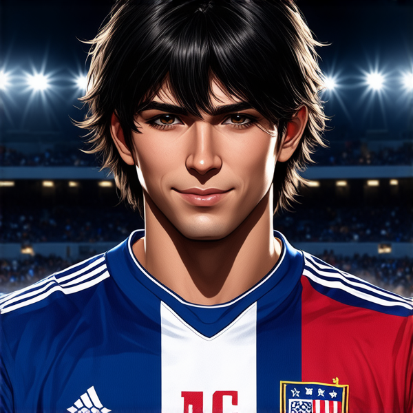 Scène de demi-finale olympique de football avec l'équipe de France célébrant un but victorieux dans un stade bondé, sous un éclairage dynamique mettant en avant les couleurs bleu, blanc et rouge