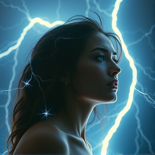 Woman made out of lightning