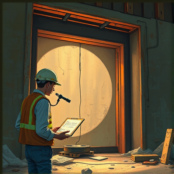 And Asbestos assessor overseeing a Spoke test on a fable enclosure prior to the commencement of asbestos removal.