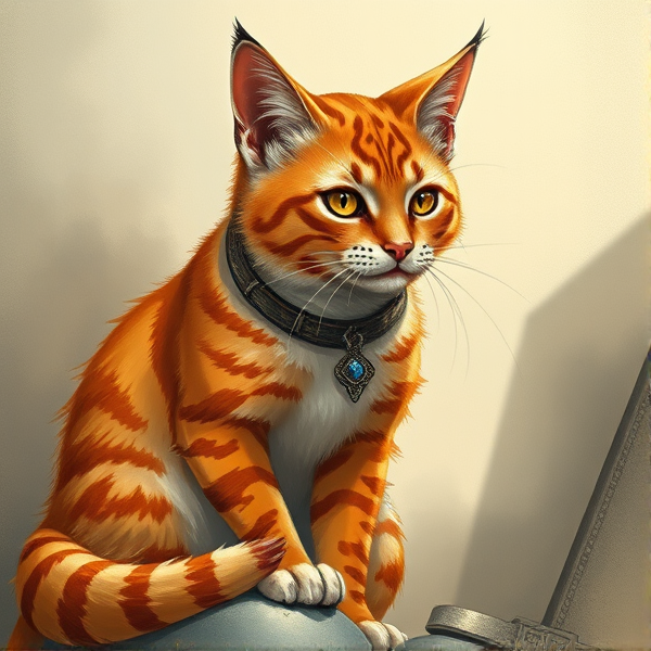 Orange tabaxi bard female