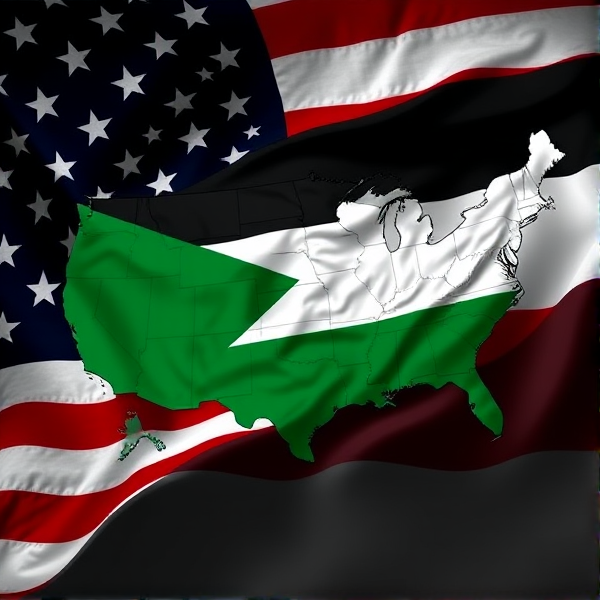 The Palestinian flag that encompasses all of America