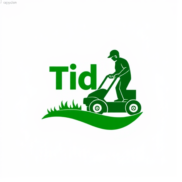 “Tidy turf” lawn mowing logo