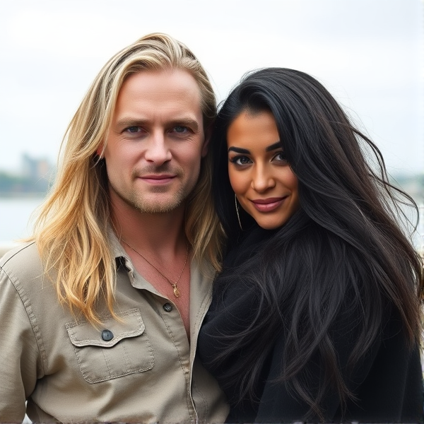 Long blonde haired Swedish man and Italian black Haired woman