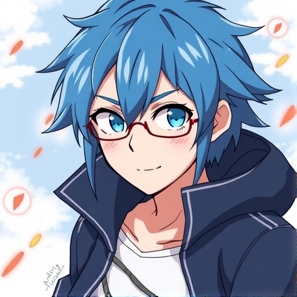 My hero academia oc. Blue hair.