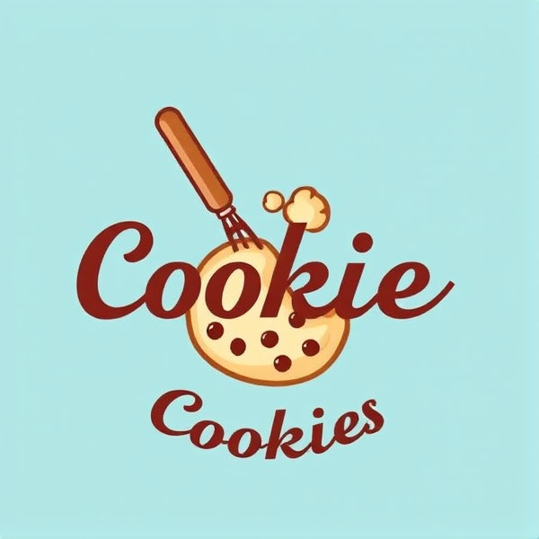 Make me a Cookie company logo for my business.Put a whisk in and use baby blue as the background