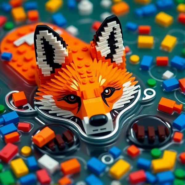 Fox drowning in Lego