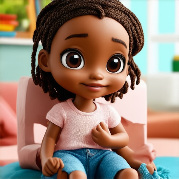 An 8-year-old African girl with intricate traditional braided hair, sitting comfortably on her mother's lap, both exuding a warm and nurturing atmosphere. The mother is depicted as loving and protective, embracing her daughter in a cozy, homelike setting and there are his father also with her