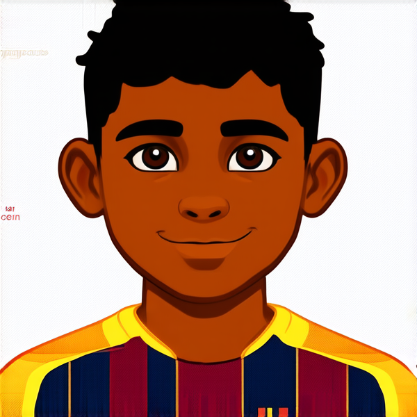 Je veux l'image d'un emoji garçon marron avec un maillot du Barça écrit Alexe