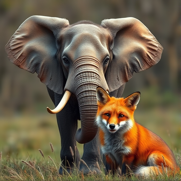 elephant head and fox body