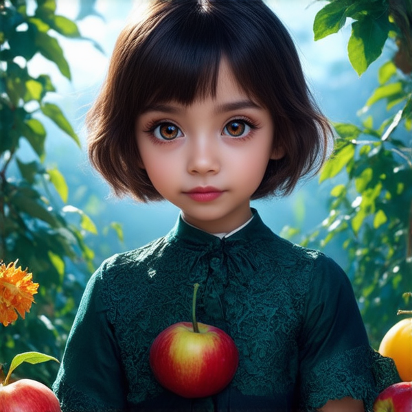 Jardin luxuriant avec diverses arbustes verdoyants, fruits et légumes et une élégante clôture en bois