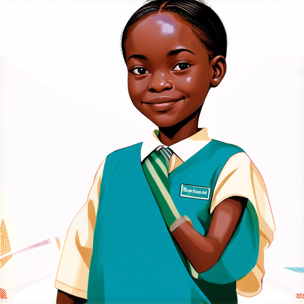 illustation d'une écolière africaine