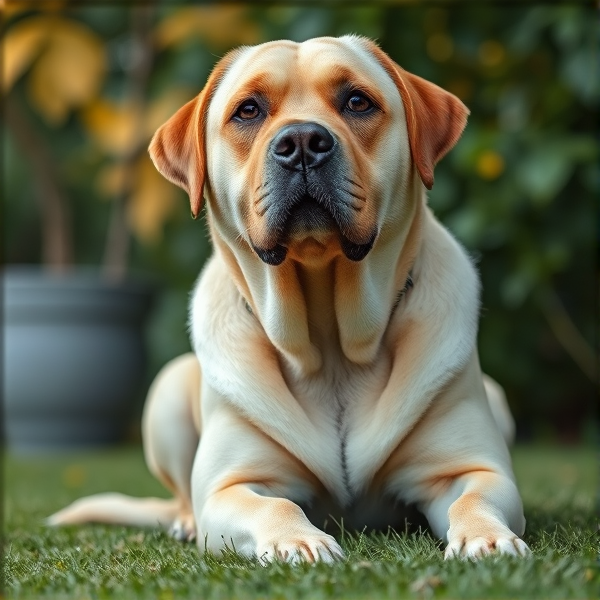 A fat lab dog