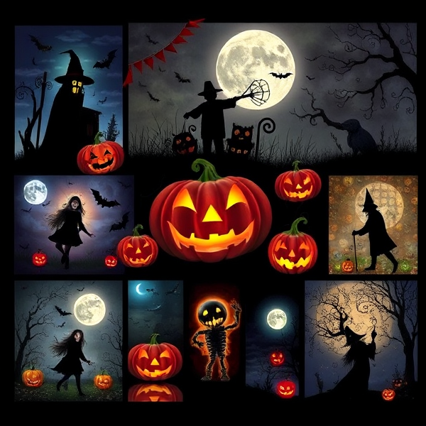 Collage of Halloween images