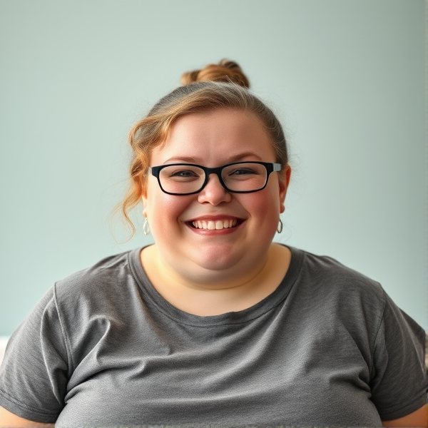 Adolescente en surpoid souriante