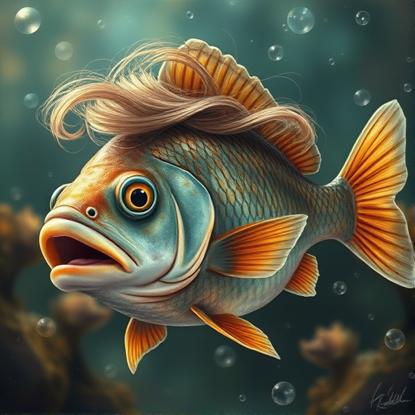 Taylor swift as a fish , realistic art stile