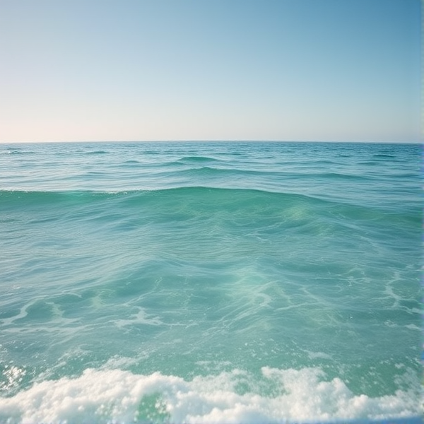 Clear water into the horizon with waves