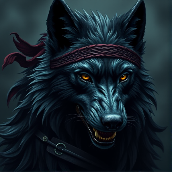 Créer une image d'un loup-pirate noir