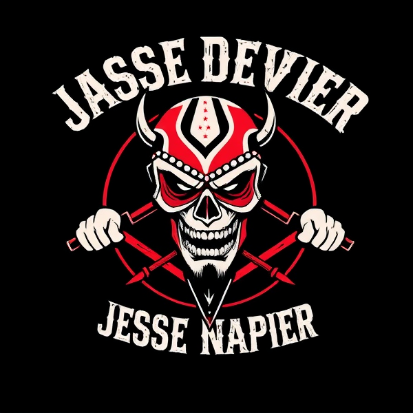 Make me a graphic tee logo for my pro wrestling gimmick the daredevil Jesse Napier similar to rock band logos