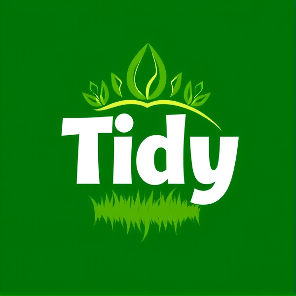 “Tidy turf” lawn mowing logo