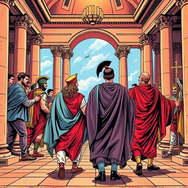 Romans leaving a ceremony