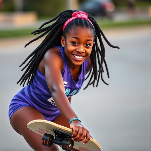 Simone biles with a skateboard